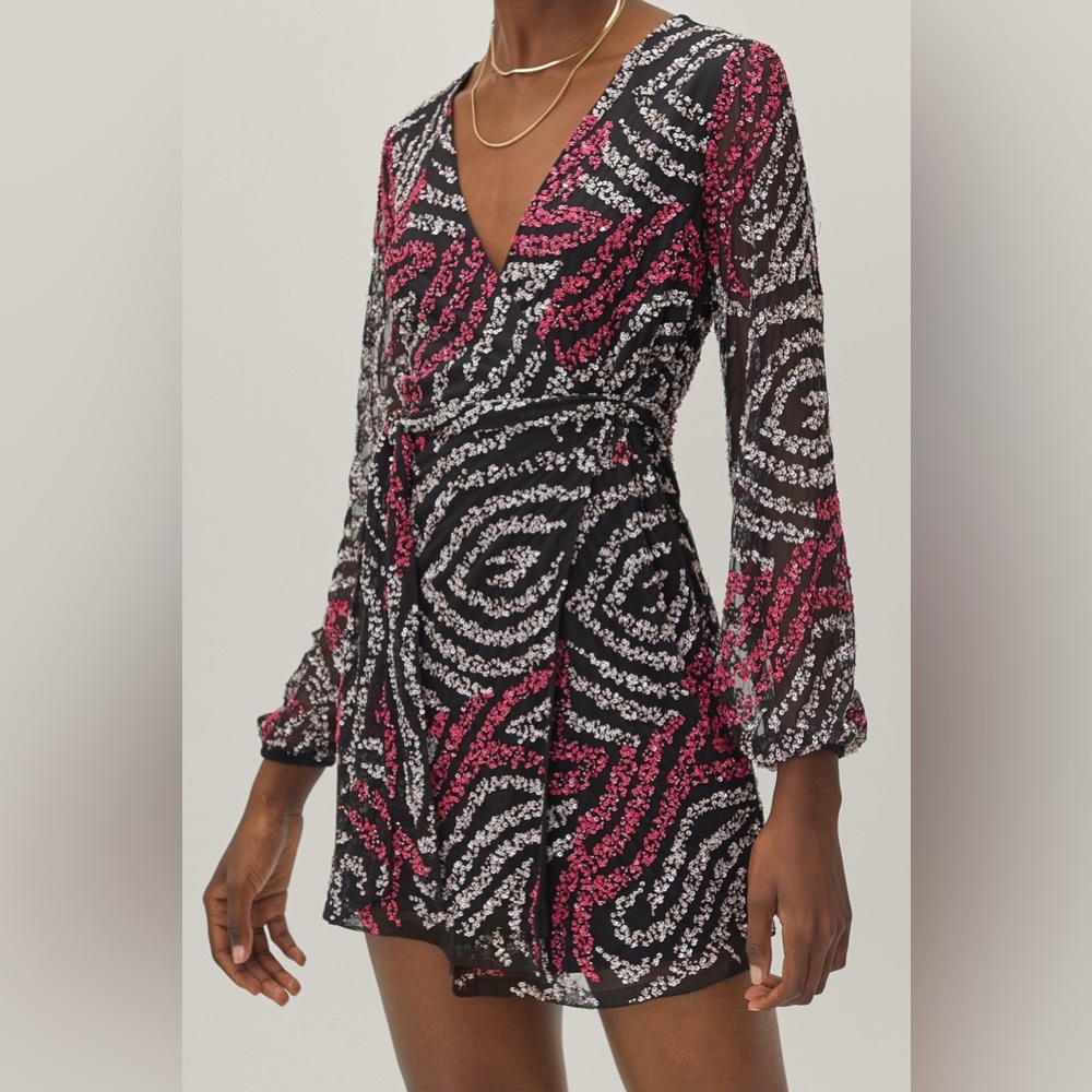 Nasty Gal sequined wrap dress